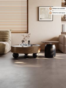 Pashaman | Retro Round Wooden Coffee Table