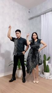 Couple Dress Tenun Kondangan Preweding Toraja Hitam - Couple Kombinasi - Tenun