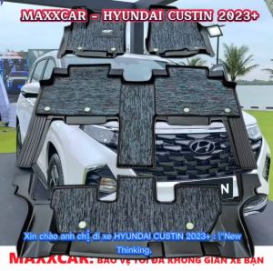 CUSTIN- Thảm lót sàn MAXXCAR xe HYUNDAI CUSTIN 2023+ nhựa TPE nguyên sinh đúc 5D + Rối xám Logo