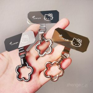 XinZhu Stainless Steel Upgrade Mobile Phone Lanyard Cute Cat Metal Spacer Rotating Head Bracelet Connector Thin Clip Durable