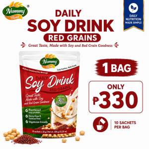 Nummy Blend Soy Milk with Red Grains 300g (10 Sachets) – Plant-Based Non-Dairy Soya Milk | Meal Replacement Soy Drink | Healthy Breakfast | Organic Powdered Milk