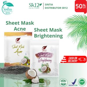 SR12 Sheet Mask Acne Masker Wajah Jerawat Serta Komedo dan Pori Melembabkan Kulit Isi x5 10ml