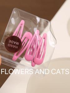 Barbie Pink Hair Accessories for Girls Childrens Hair Clips Side Bangs Fringe Hairpins Princess Style Floral Cat Brand