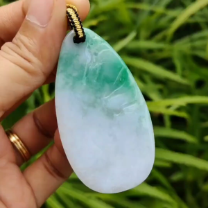 Newly Listed SG Local Seller #2 Crafted with Sceneries on Natural Type A Jadeite Jade certificate weighs 23.71 grams measurement 56.6 * 31.1 * 6.5 mm (pendant366)