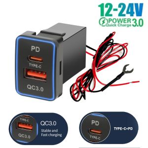 kebidumei | 12V/24V USB Type C Car Charger Socket Quick Charge 3.0 & PD USB C Port Power 23x32mm Outlet Adapter for Toyota Corolla Vehicles