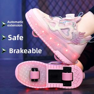 SHIYAN | Automatic Retractable Skates with Brake and Lined for Kids