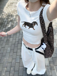 Áo Thun Cotton Tay Ngắn Dáng Ôm Cho Nữ Mùa Hè 2025 Cổ Tròn Thời Trang Trẻ Trung Phong Cách Hàn Quốc Mặc Thường Ngày