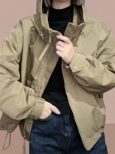 แจ็คเก็ตสั้นผู้หญิง แจ็คเก็ตกันหนาวแบบลำลอง แจ็คเก็ตฤดูใบไม้ผลิและฤดูใบไม้ร่วง แจ็คเก็ตสุดเทรนด์ แจ็คเก็ตสั้น แจ็คเก็ตสุดเทรนด์