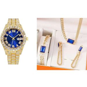 Đồng Hồ Nữ Kim Cương Số La Mã 2024 Bộ Đồng Hồ Thạch Anh Mặt Số Lớn Sang Trọng Nhẹ Thương Hiệu Thời Trang Hoang Dã