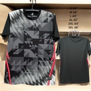 เสื้อกีฬาแฟชั่นลายจุด S-3XL คอกลม ผ้านุ่ม แห้งไว ใส่สบาย