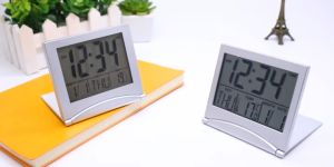 Folding Electronic Clock Digital Alarm Snooze Time Calendar Temperature Desktop Table clock
