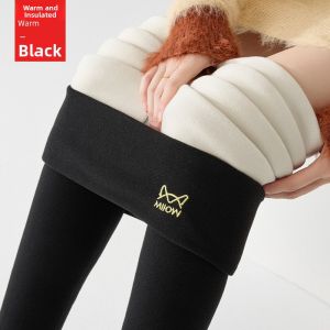 Miiow | Womens High Waist Thickened Fleece Lined Cotton Pants Autumn Winter Warm Trousers Outerwear Catman Brand Xxl Length Pure Color
