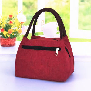 กระเป๋าผ้าแคนวาสทรงสี่เหลี่ยมแบนสำหรับใส่ของทำงานแบบพกพา กระเป๋าถือผู้หญิง กระเป๋าสะพายไหล่แบบอเนกประสงค์ กันน้ำ กระเป๋าใส่ของทำงานสำหรับผู้หญิงที่ทำงาน