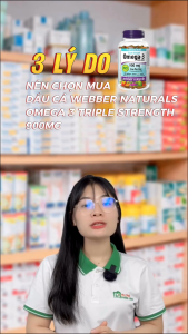 Viên Uống Dầu Cá Webber Naturals Omega 3 Triple Strength 900mg Bổ Tim Bổ Não Bổ Mắt 80 Viên / 120 Viên