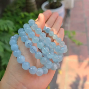 Q1142 Vòng Hải Lam Ngọc Aquamarine 9li xanh dương đẹp hợp Thủy & Mộc - Phong Thủy TUDO