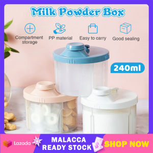 4 Grid Milk Powder Container Portable Baby Kedap Udara Storage Box Travel Container Dispenser Infant Baby Snack Container BPA Free 密封罐 奶粉收纳盒