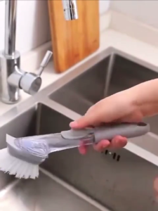 Cọ Rửa Chén Có Bình Đựng Nước Rửa Tiện Lợi - Bàn Chải Chà Rửa Xoong Nồi Cầm Tay - Dụng Cụ Cọ Rửa Đa Năng Tiện Lợi Không Bẩn Tay