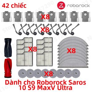 Roborock | Phụ Kiện Thay Thế Cho Máy Hút Bụi Roborock Saros 10/S9 MaxV Ultra: Bàn Chải Chính Bàn Chải Bên Bộ Lọc HEPA Khăn Lau Túi Đựng Bụi.