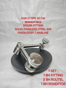 SPIDER FITTING TIPE 20 CM KAKI 2 BRAKET KONEKTOR JEPIT KACA CURTAIN WALL STAINLESS STEEL 304