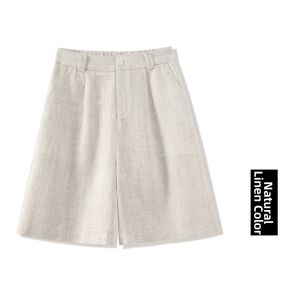 MEITESIJIAONU | Casual Loose Wide Leg Linen Shorts For Women