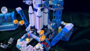 Mainan Blok besar Roket Space Blok Bangunan Pesawat Roket Mainan Balok 3D Puzzle Model mainan edukasi anak