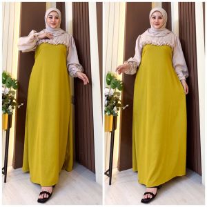 DRESS REMPEL KOMBINASI|DRESS TERBARU|DRESS WANITA|DRESS|DRESS SET HIJAB|GAMIS WANITA KEKINIAN|GAMIS CRINKLE|BAJU SANTAI|GAMIS TERBARU|FASHION WANITA|BATIK PUTRI NURMA