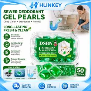 Hlinkey 30-100pcs viên nang hộp thoát nước khử mùi gel ngọc trai làm sạch sâu hương thơm ống thoát nước bảo trì cho ống thoát đặt dưới sàn chậu rửa nhà