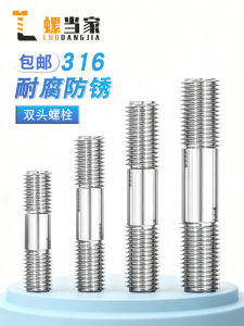 Double Headed 316 Stainless Steel Screw Bolt M6 M8 M10 M12 M14 M16 M20 Threaded Rods Hardware Tools Fasteners Bolts GB/T Standard