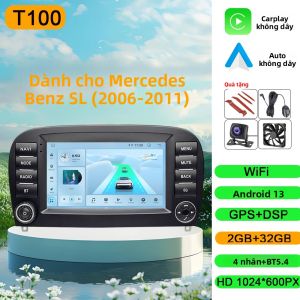 Đầu Phát Đa Phương Tiện Ô Tô Android 13 2 DIN Không Dây Carplay MP5 BT5.0 4G FM EQ Dành Cho Mercedes Benz SL 2006-2011 R230 SL350 SL500