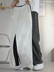 【Buy 1 take 1】8 Color Straight Pants For Men Korean Style Free Size Trendy Drawstring Plain Ankle Women