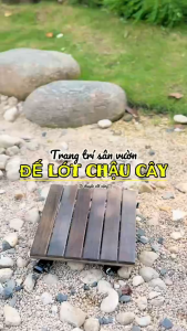 Để Chậu Cây Có Bánh Xe Cao Cấp Tải Trọng 120Kg Đặt Những Chậu Cây Nặng Di Chuyển Thường Xuyên Vuông Cạnh 30cm Màu Xám Đen