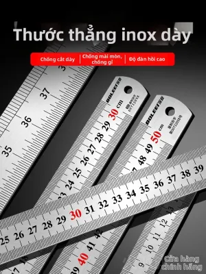 ANJIESHUN | Thước thép không gỉ chính xác 50cm