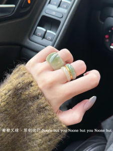 Natural Turquoise Ring for Men And Women Freshly Designed Fashion Jewelry Unbranded Original Style Green Vegetable Quartz