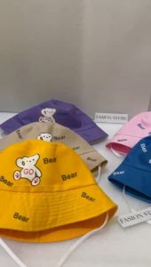 Topi bucket anak motif bear beruang pakai tali terbaru 2023
