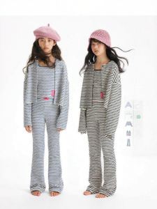 LOVESASAKIDS | Striped Stretchy Relaxed Cardigan and Flared Pants Set