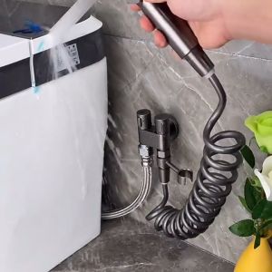 Handheld 4 in 1 Bidet Spray Gun Set Bathroom Toilet High Pressure 304 Stainless Steel Sprayer