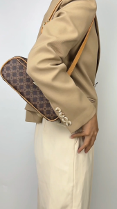 Royal Bagger Tas Bahu dari Kanvas Lapis & Kulit Samak Nabati untuk Wanita – Dompet Silinder Retro dengan Tali yang Dapat Diatur 5249