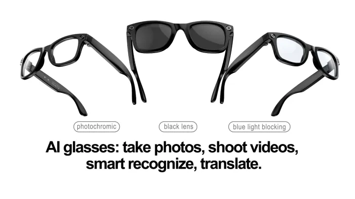 2026 AI Smart Glasses 4K HD Video 800W Camera WiFi Transfer Bluetooth Call Voice Assistant GPT 360mAh Charging