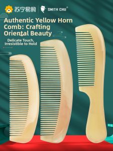 Natural Green Sandalwood Hair Comb for Women Long Hair Massage Special Use Cow Horn Family Home Use Personal Care Tool
