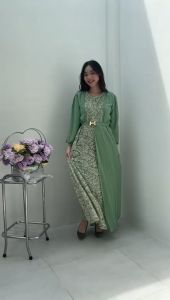 F501 Dress Kondangan Muslim Mewah Bahan Brokat Premium Korean Look