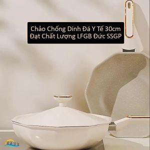 Chảo Đá Chống Dính Sâu Lòng 30cm SSGP Dùng Cho Bếp Từ Nắp Xoay Điều Áp Giúp Nấu Nhanh Hơn Giữ Trọn Dinh Dưỡng An Toàn Không PFOA