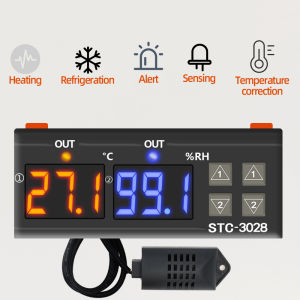 STC-3028 Dual Digital Thermostat Temperature Humidity Control Thermometer Hygrometer Controller AC 110V 220V DC 12V 24V 10A