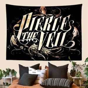 VIKAMA Rock Music Tapestry PIERCE THE VEIL Wave Decor Living Room Sofa Backdrop Wall Art Room Decor