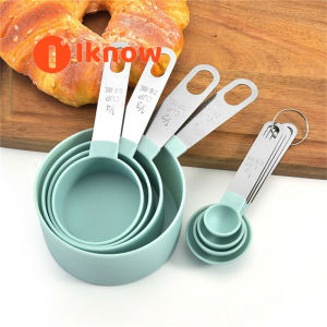 I know 8pcs Stainless Steel Measuring Cups Spoons Kitchen Baking Cooking Tools Set For home Kitchen
