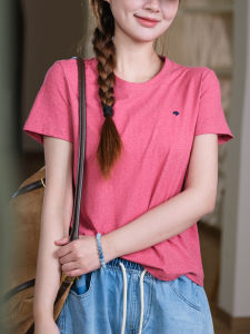 XIAOER | Xinjiang Cotton Snow Texture Round Neck Short Sleeve Womens T-Shirt