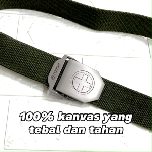 TOUGH TACTICAL Premium Canvas Military-Style Belt with Metal Buckle - New