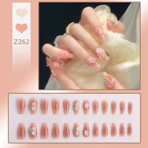 DD262 เล็บปลอม 3 มิติ ชุดเล็บปลอม อินเทรนด์ พร้อมของขวัญ 24 ชิ้น