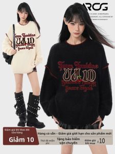 ARCG | Áo Sweater Knit Dày Mềm Phong Cách Retro