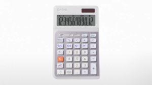 Casio JE-12E Extra Large Display Ergonomic Heavy Duty Calculator Black / White