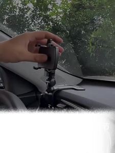 Lanke Swivel Adjustable Clip-On Car Phone Mount Holder for GPS Navigation Hands-Free Calling Music and Voice Assistant
